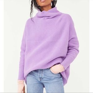 NWT Free People Ottoman Ribbed Tunic Sweater Glowing Grape Purple Lilac Sz L